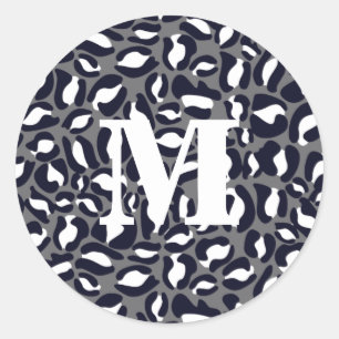 Sticker Rond Empreinte de léopard Monogram Classic Jungle Party