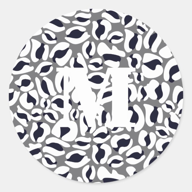 Sticker Rond Empreinte de léopard Monogram Classic Jungle Party (Devant)