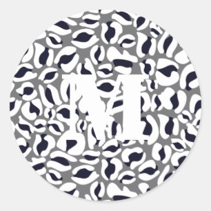 Sticker Rond Empreinte de léopard Monogram Classic Jungle Party