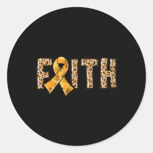 Sticker Rond Empreinte de léopard Orange Ribbon Faith Crps Sens