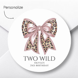 Sticker Rond Empreinte de léopard Two Wild Bow 2e anniversaire
