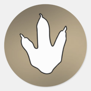 Sticker Rond Empreinte de pas de dinosaure