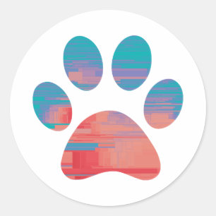 Sticker Rond Empreinte de patte