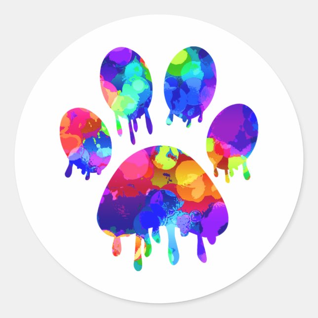 Sticker Rond Empreinte de patte (Devant)