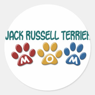 Sticker Rond Empreinte de patte 1 de maman de JACK RUSSELL