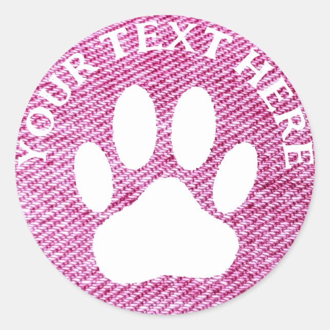 Sticker Rond Empreinte de patte blanc - Texte personnalisé - Re (Devant)