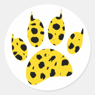 Sticker Rond Empreinte de patte Cheetah