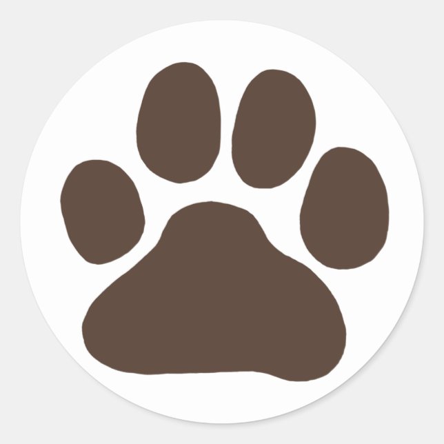 Sticker Rond Empreinte de patte Chien de Chien de Chien de Chie (Devant)