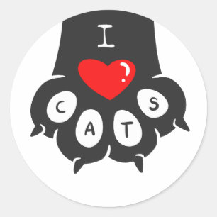 Sticker Rond Empreinte de patte d'amour - Choisir la couleur de