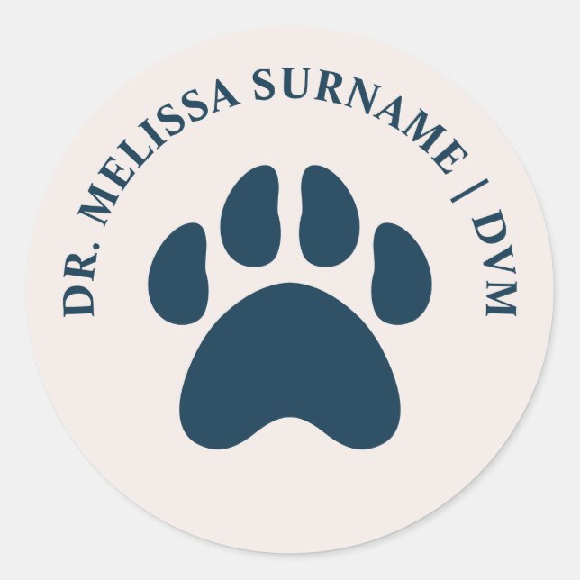 Sticker Rond Empreinte de patte d'animal de n'importe quelle co (Devant)