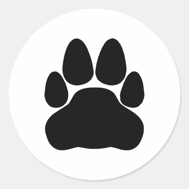 Sticker Rond Empreinte de patte de chat noir (Devant)