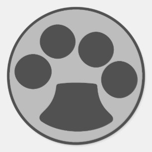 Sticker Rond Empreinte de patte de chats Kitty