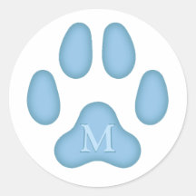 Empreinte de patte de chien bleu Personnalisé anim