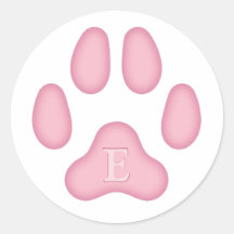 Empreinte de patte de chien rose Personnalisé Anim