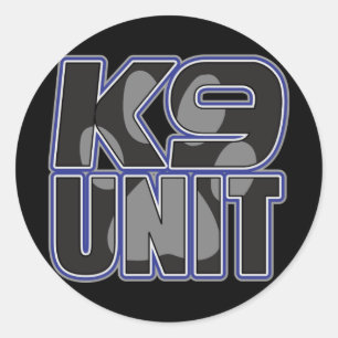 Sticker Rond Empreinte de patte de l'unité K9 de la police