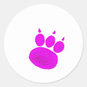 Sticker Rond Empreinte de patte des services de pose pour anima