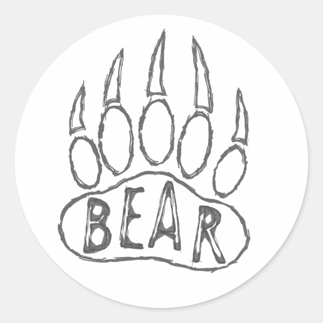 Sticker Rond Empreinte de patte d'ours  (Devant)
