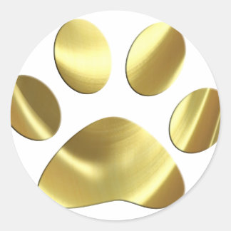 Sticker Rond Empreinte de patte Gold Cat