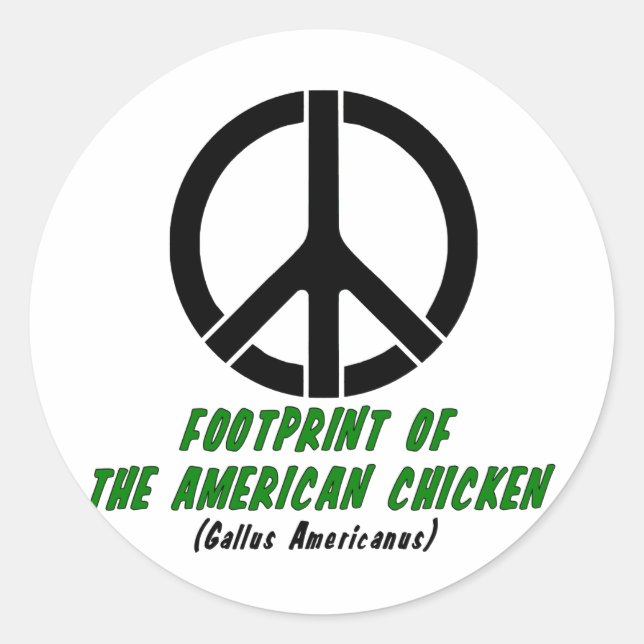 Sticker Rond Empreinte du poulet américain (Style 2) (Devant)