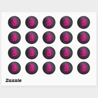 Sticker Rond Empreinte rose