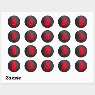 Sticker Rond Empreinte rouge