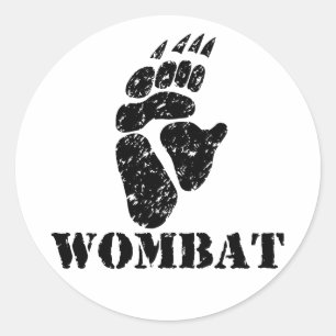 Sticker Rond Empreinte Wombat