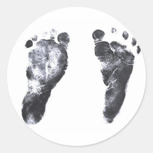 Sticker Rond Empreintes bébé