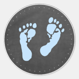 Sticker Rond Empreintes bleues
