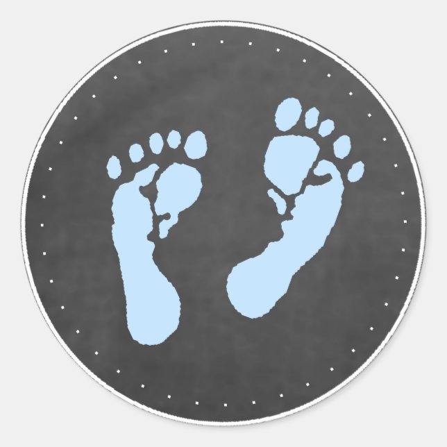 Sticker Rond Empreintes bleues (Devant)