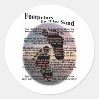 Sticker Rond Empreintes dans le sable