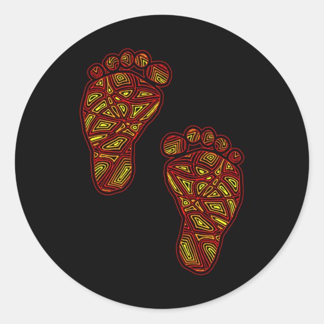 Sticker Rond Empreintes de bébé (Devant)