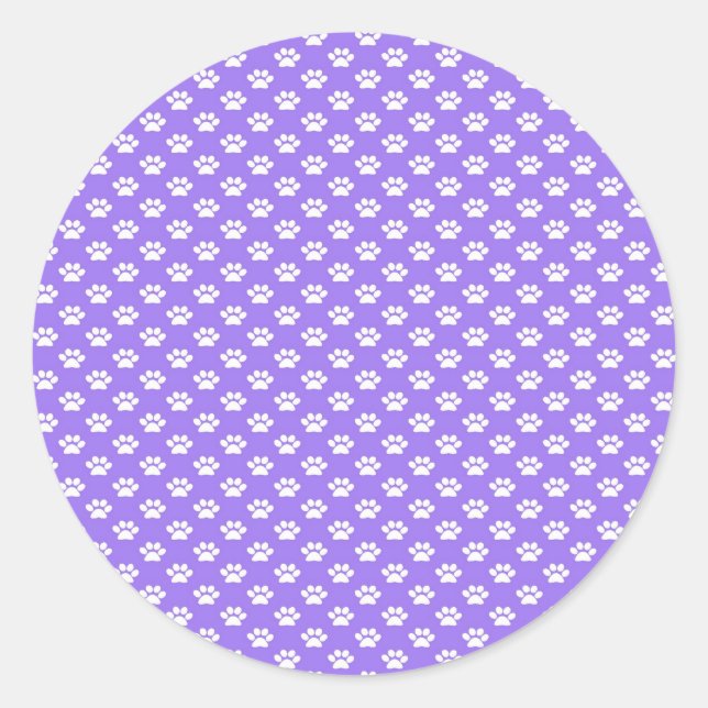 Sticker Rond Empreintes de pattes sur Purple (Devant)