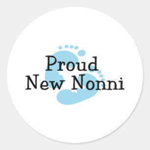 Sticker Rond Empreintes de pied de bébé garçon Nouveau Nonni fi