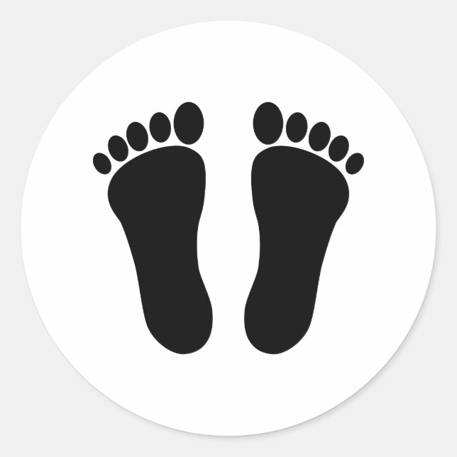 Sticker Rond Empreintes Gauche Et Droite (Devant)