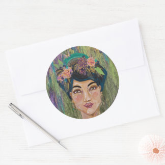 Sticker Rond Empress Amethyst Asiatique Noble Reine