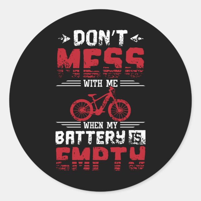 Sticker Rond Empty Battery E-Bike (Devant)