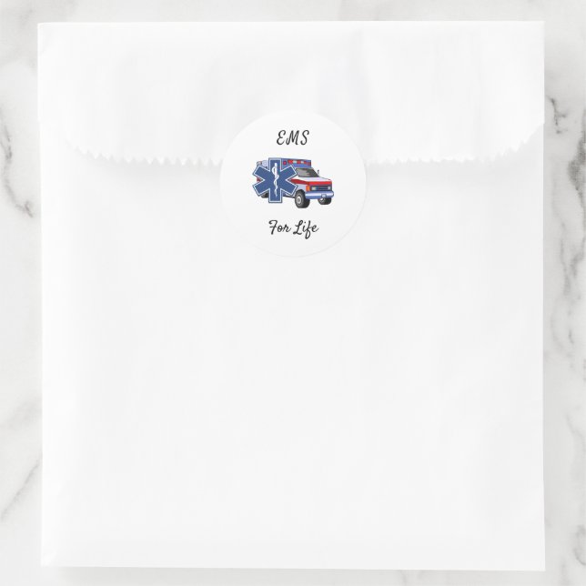 Sticker Rond EMS Ambulance (Sac)