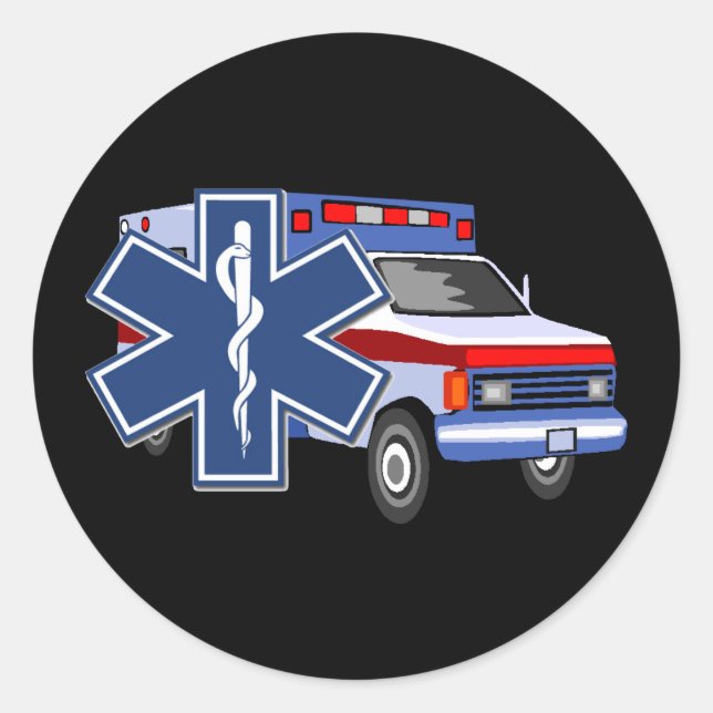 Sticker Rond EMS Ambulance (Devant)
