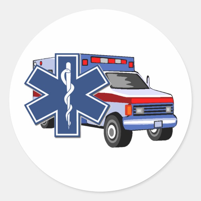 Sticker Rond EMS Ambulance (Devant)