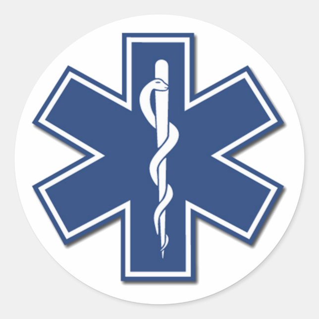 Sticker Rond EMS Star of life (Devant)