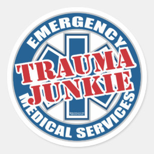 Sticker Rond EMS Trauma Junkie