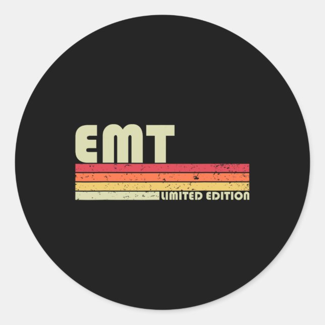 Sticker Rond Emt Funny Titre de l'emploi Profession Anniversair (Devant)