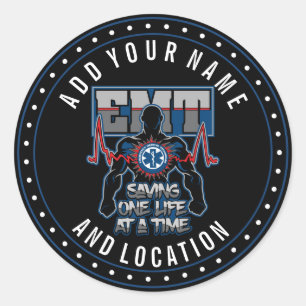 Sticker Rond EMT sauvant un vivant à la fois