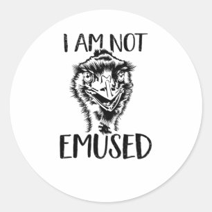 Sticker Rond Emu Bird Tread Bird Australie Love Emu