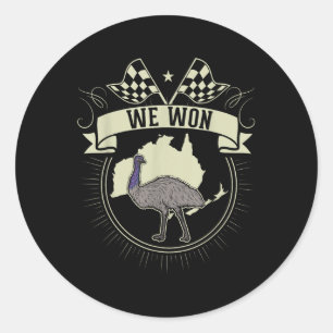 Sticker Rond Emu Nous Avons Gagné La Guerre Emu 1932 Australie