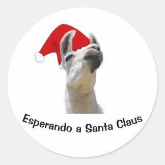 Sticker Rond En attendant le Père Noël
