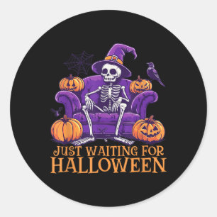 Sticker Rond En Attente De La Chemise D'Halloween - Summerween