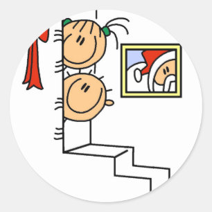 Sticker Rond En attente des T-shirts et cadeaux Père Noël