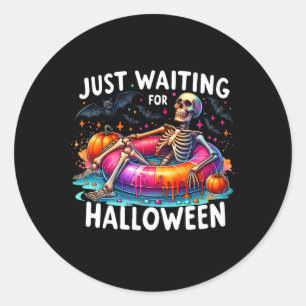 Sticker Rond En Attente D'Halloween 1