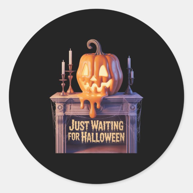 Sticker Rond En attente d'Halloween Jack-o'-lantern Hallowee (Devant)